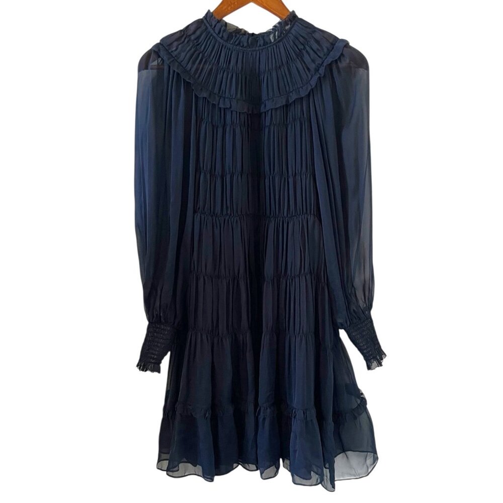 Ulla Johnson Emmeline Silk Dress In Dark Navy Size 0